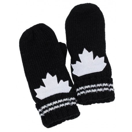 Black and White Canada Mittens