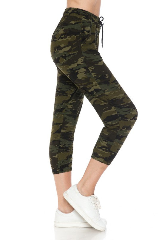 green camouflage loose fit jogger made with the same buttery soft material as our leggings