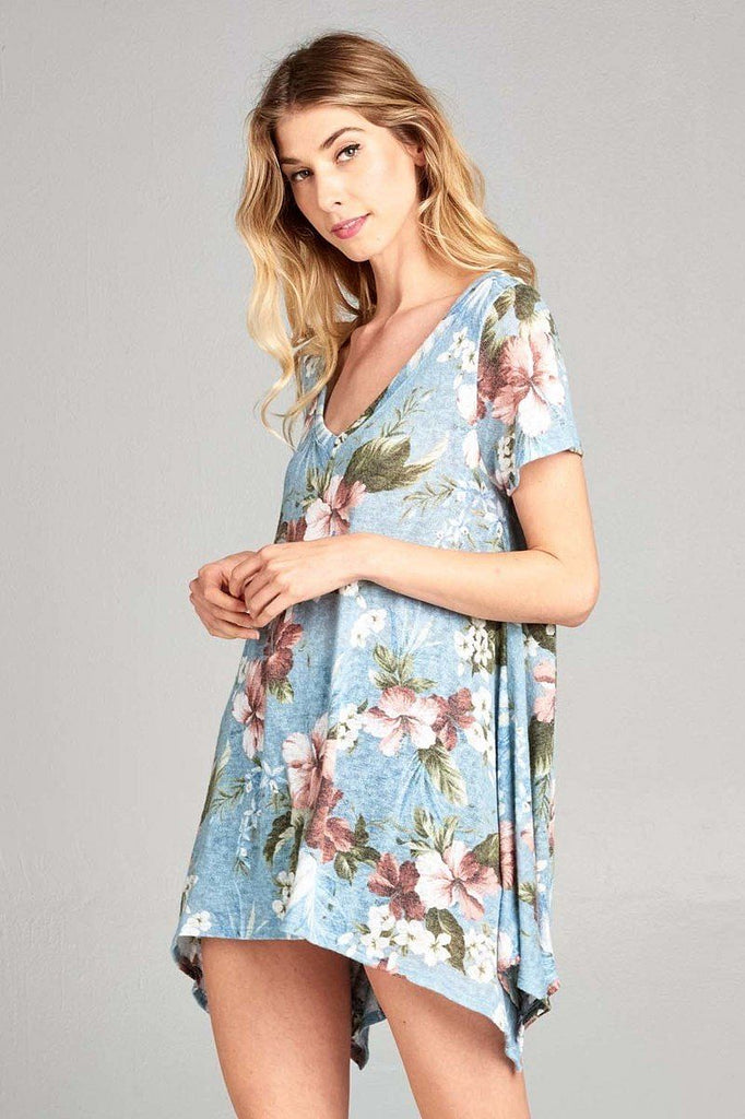 Blow floral knit tunic