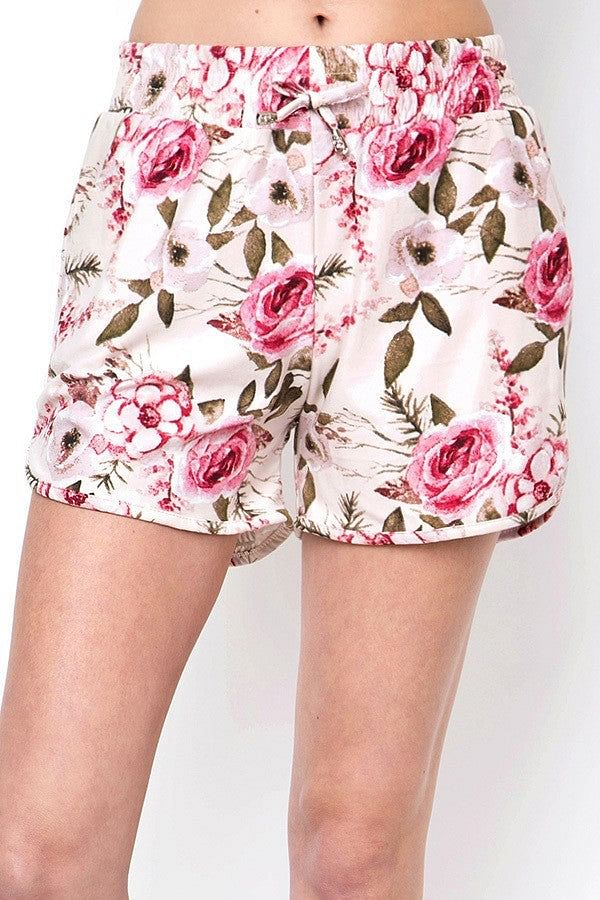 floral legging shorts