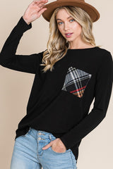 Pull à poche à carreaux