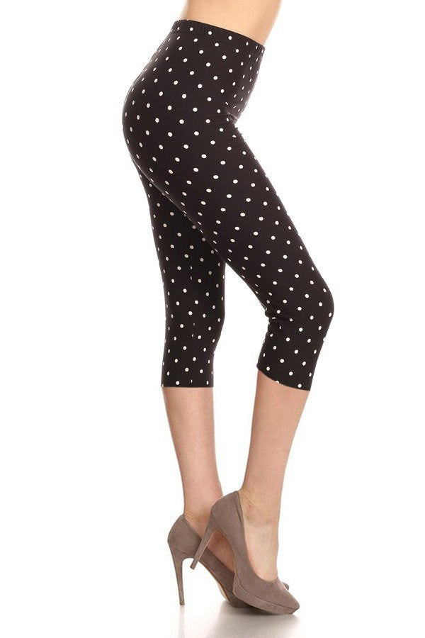 Black and white polka dot leggings discount