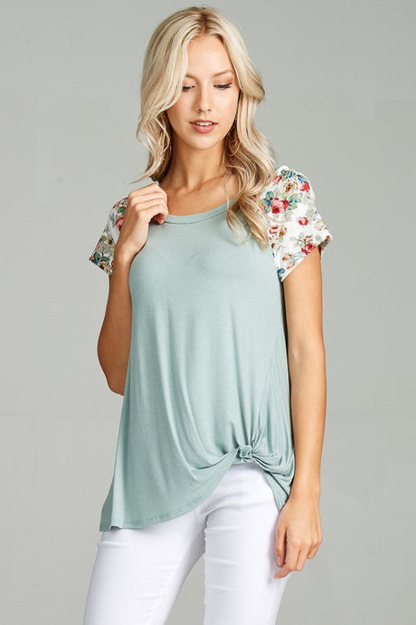 Floral Sage Cinch T-Shirt