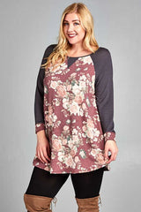 Maillot à manches longues à fleurs (taille 3xl uniquement)