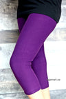 Solid Coloured Capri Leggings - Yoga Band