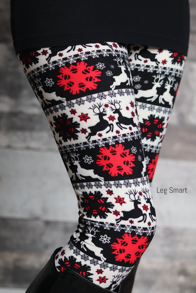 Black and Red Reindeer Legging