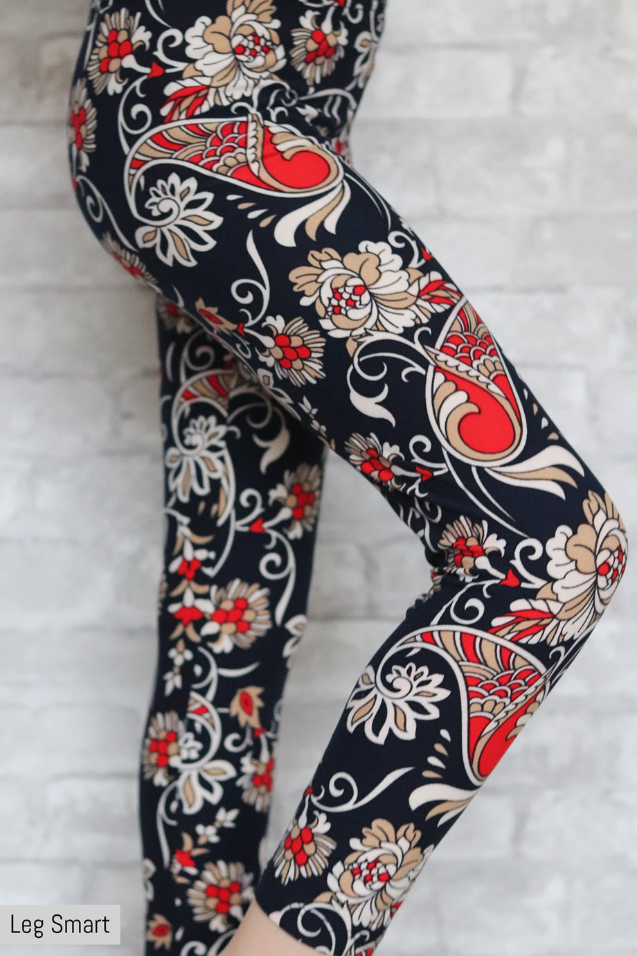 Small - Navy Tapestry Kids Leggings