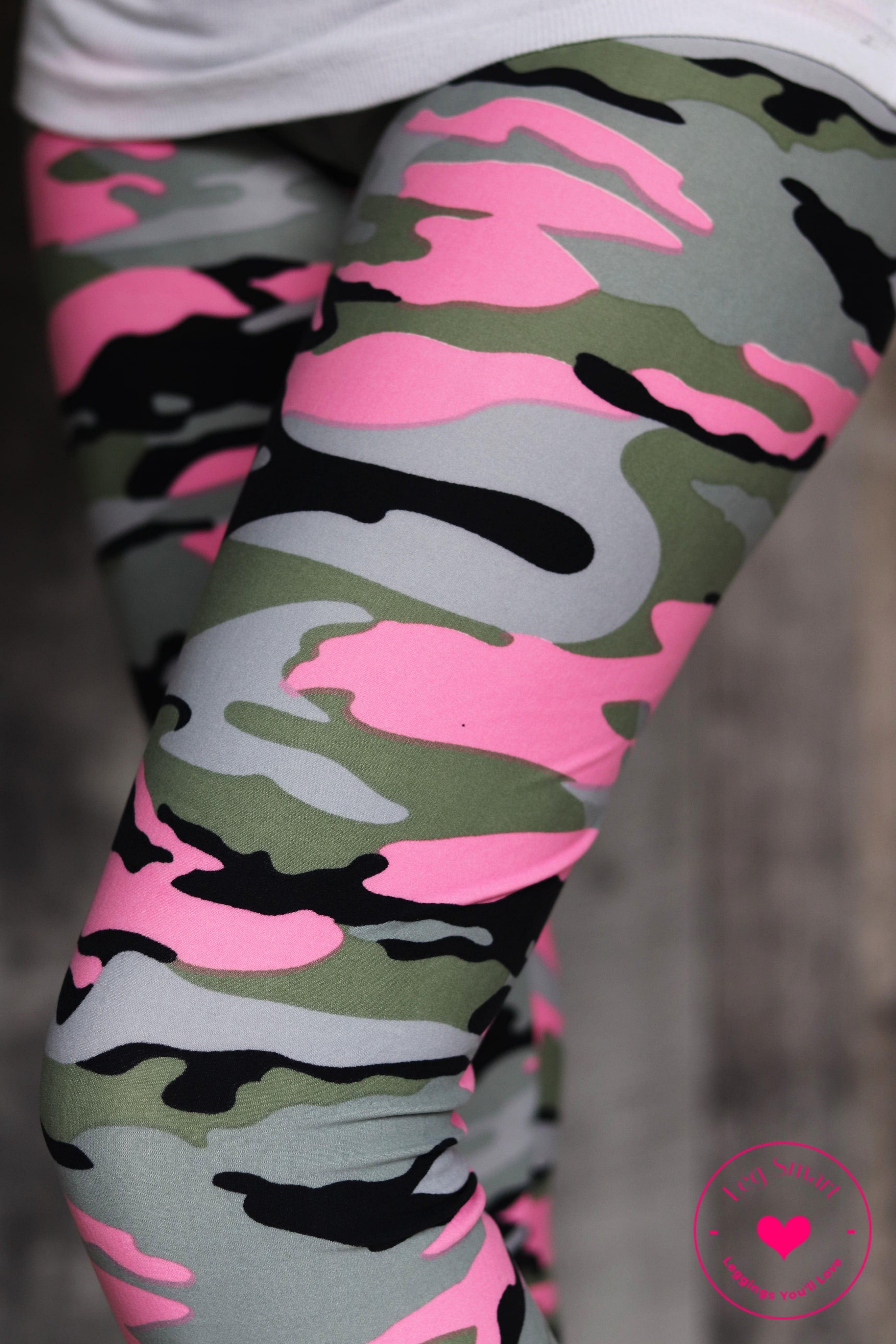 Pink Camo Capri Leggings