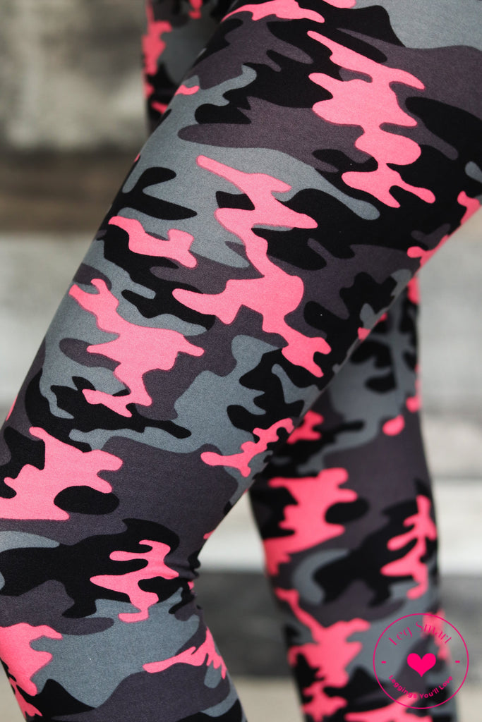 Army Chic black, grey and pink camouflage Leggings