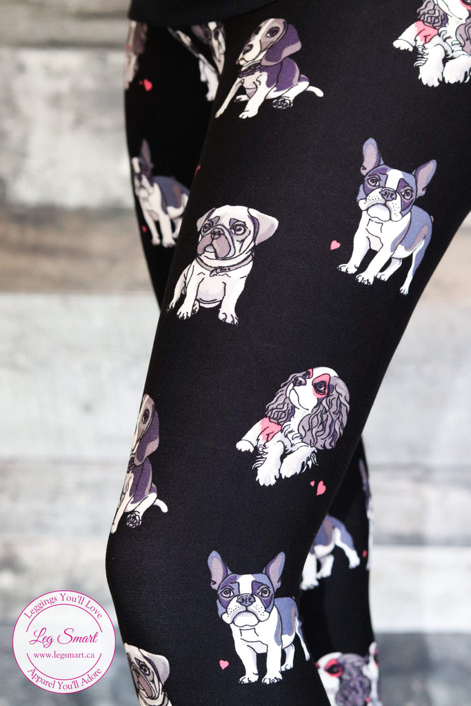Plus size leggings with dogs and puppies