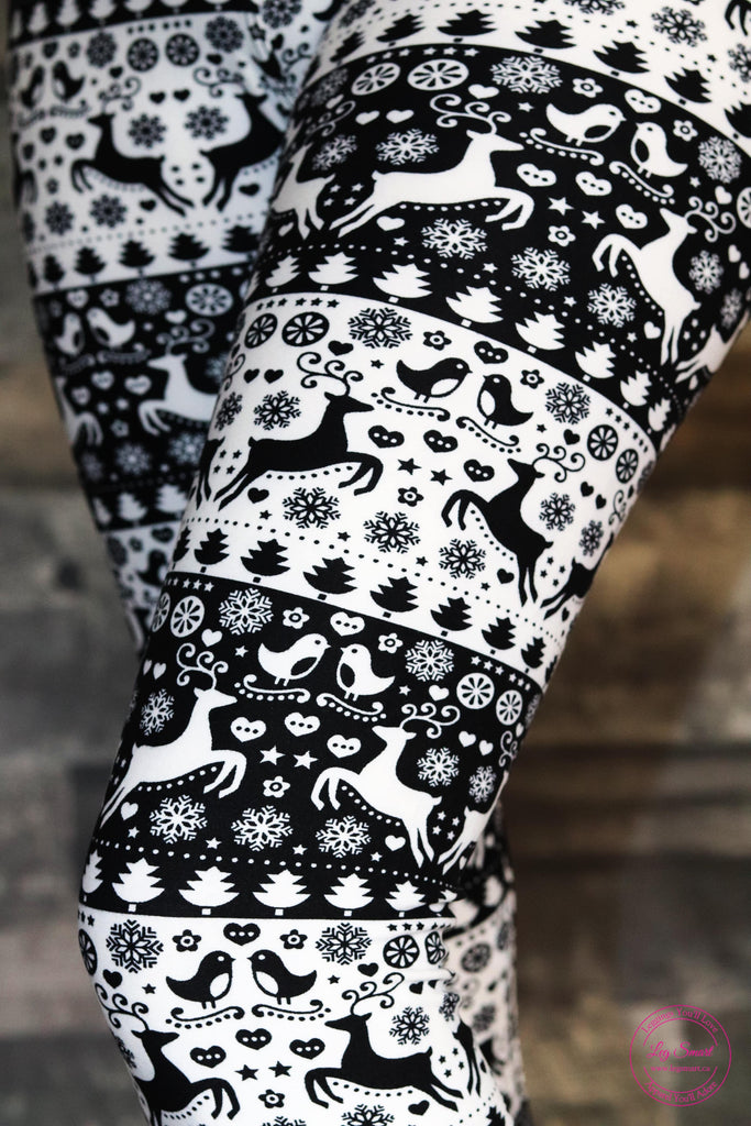 Black/Grey Paw Print Leggings EXTRA Plus size - 30 – Ladybird Line