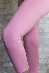 Solid Coloured Capri Leggings - Yoga Band