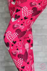 Valentines Day leggings with hearts