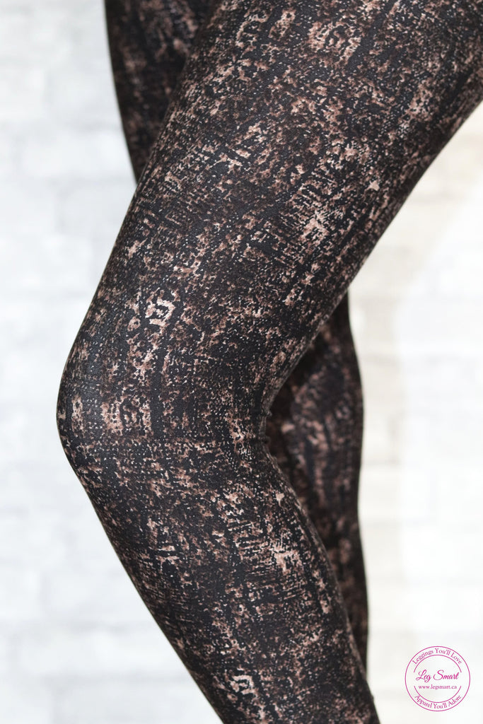 leggings with a snakeskin pattern