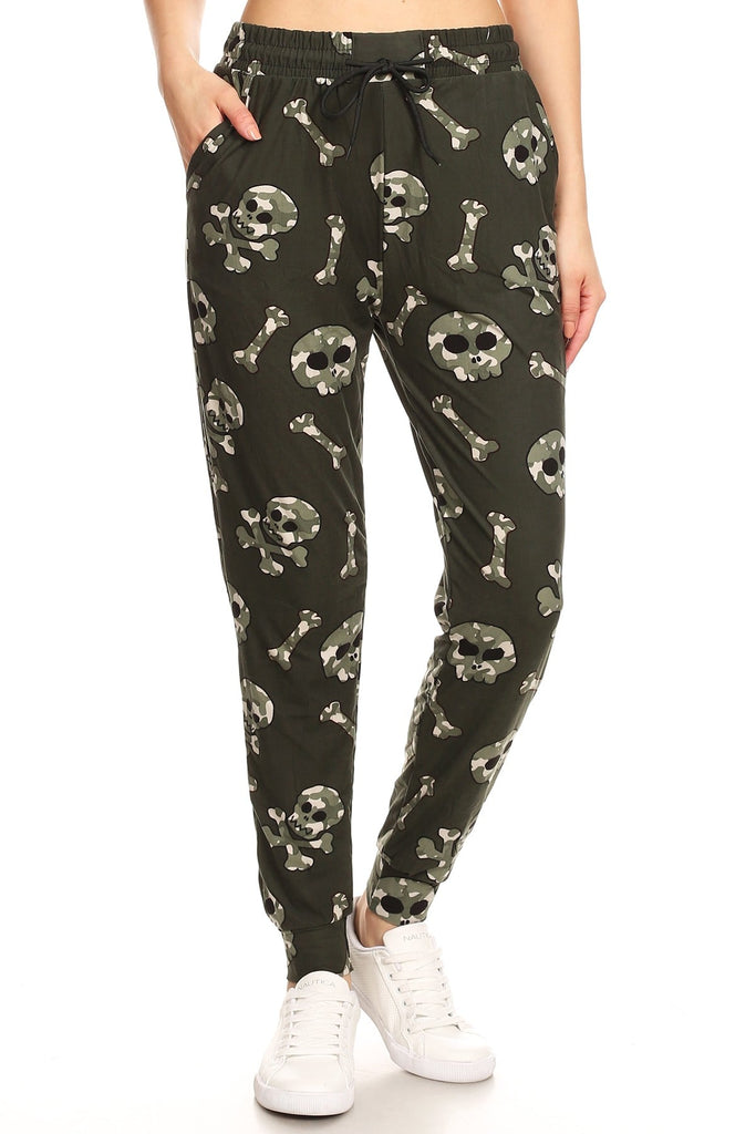 skeleton jogger, skull and bones