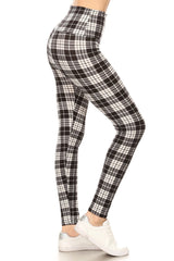 Black and white plaid leggings