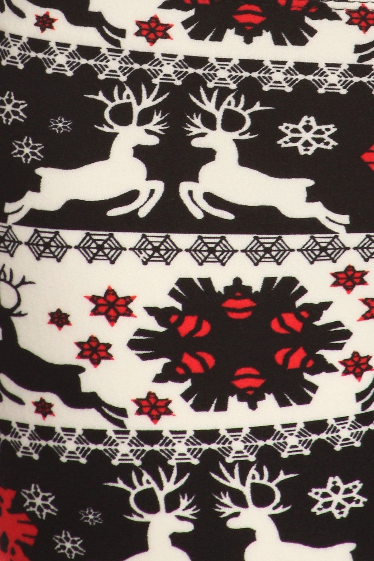 Soft Leggings For Women Christmas Reindeer Print Legging  Tights Red L