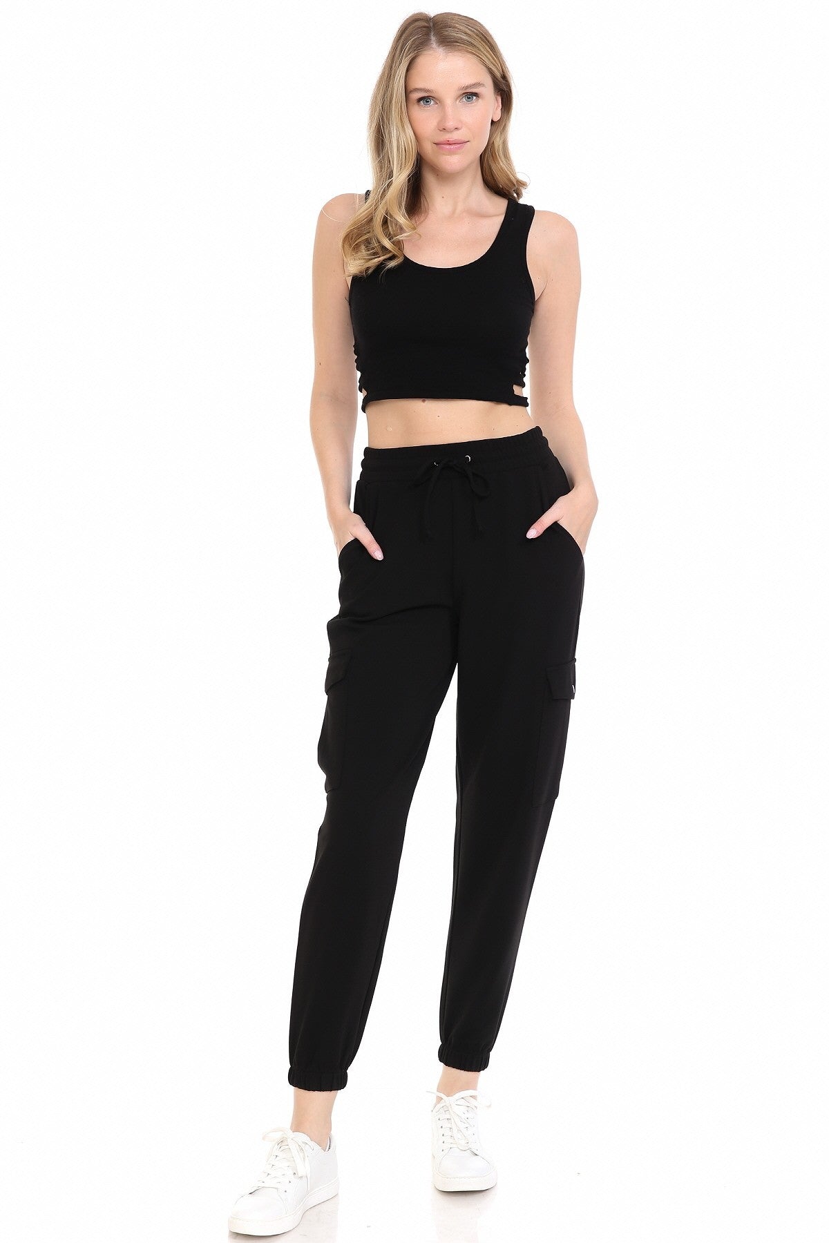 Cropped Cargo Jogger Black Charcoal Marigold Sand