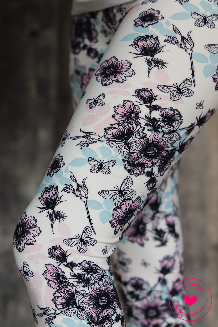 Pastel Butterfly Capri Leggings