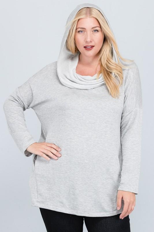 Curvy Hoodie - Heather Grey size 2xl