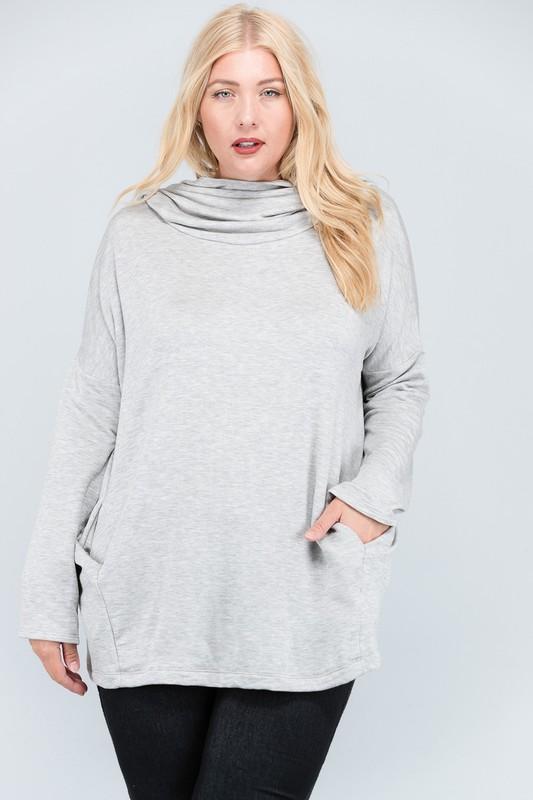 Heather Grey Plus Size Sweater Hoodie