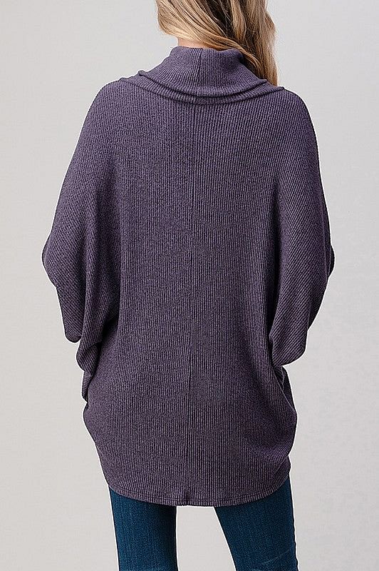 Pull col bénitier prune