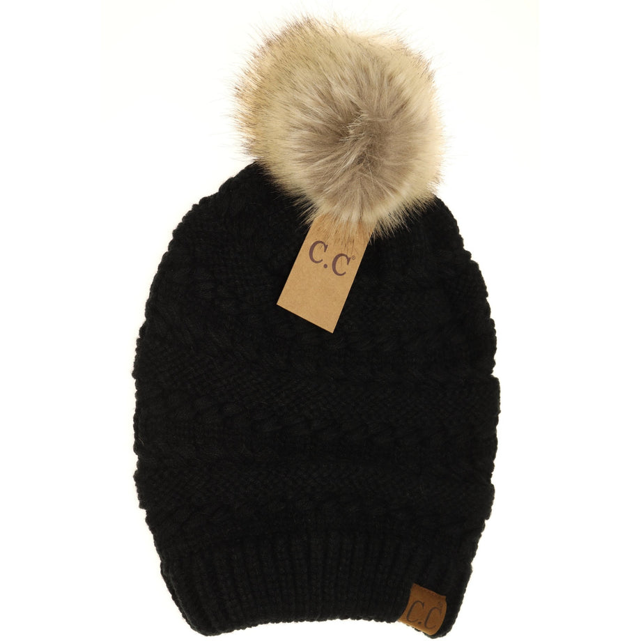 black cc beanie