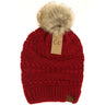 Bonnet CC Whip Stitch avec pompons (différentes couleurs)